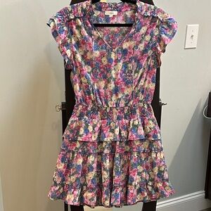 Floral Ruffle Sleeve Dress